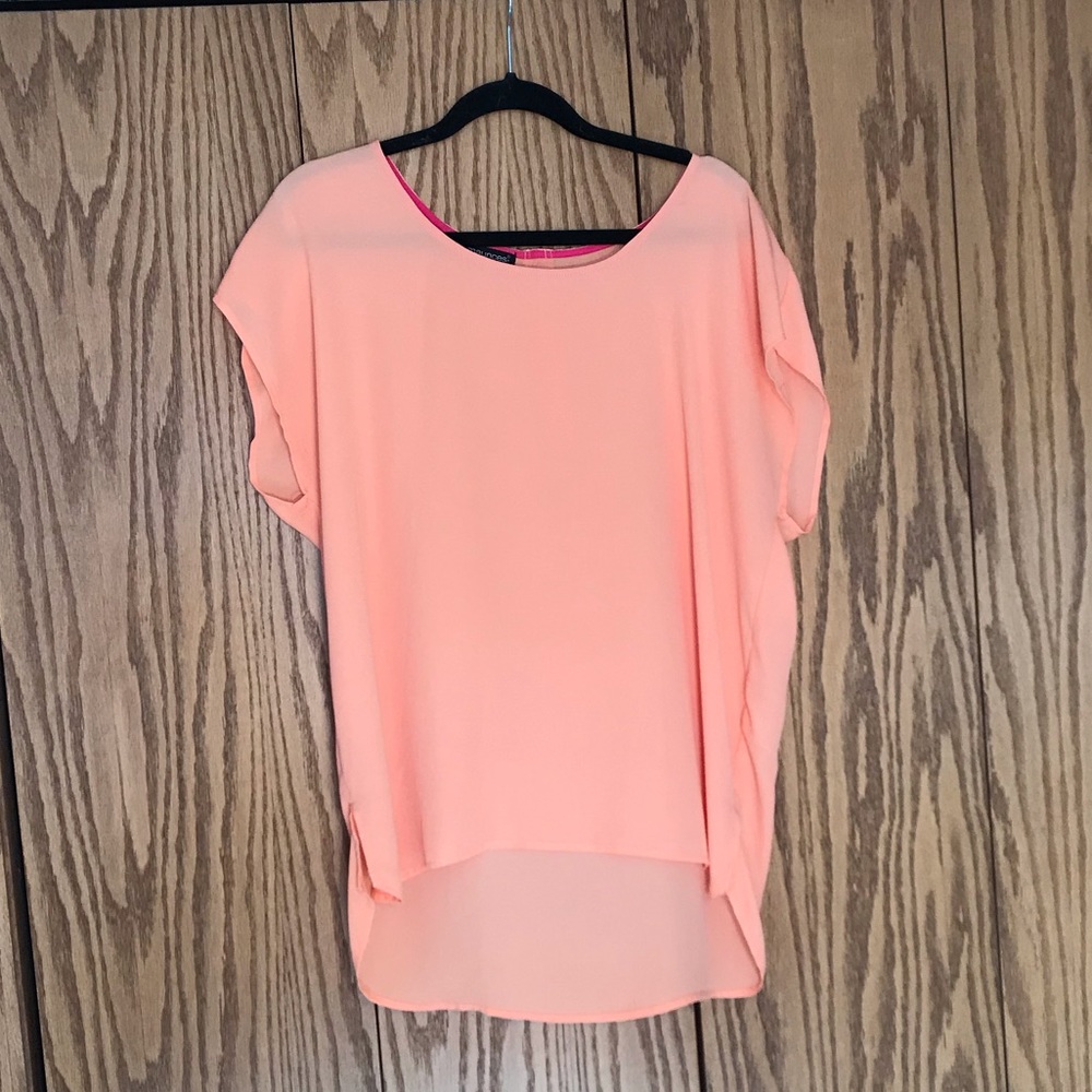 Coral sheer top